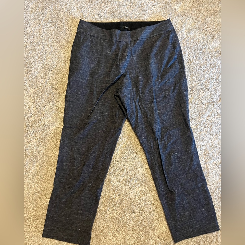 LOFT Dark Charcoal Straight-Leg Dress Pants